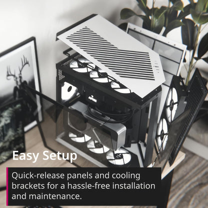 APNX V1 Black & White – ATX, Dual Tone Gamer RGB Build