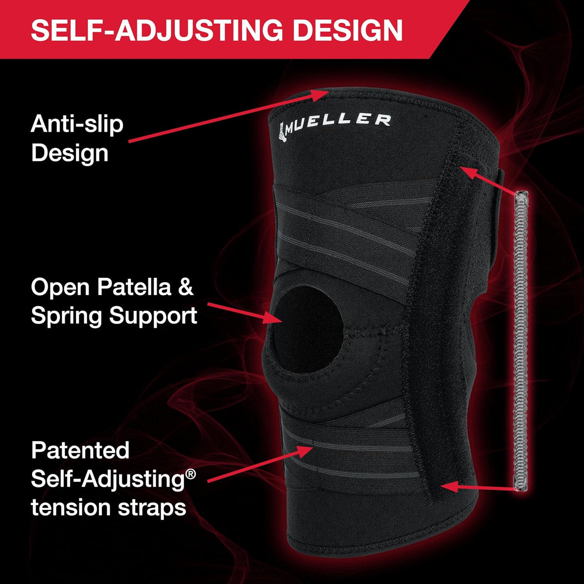 Mueller Self Adjusting Knee Stabilizer, One Size Fits Most, 1-Count Package