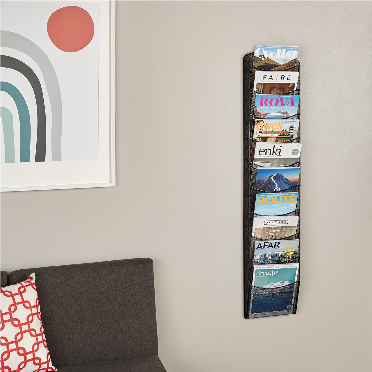 Safco 5579BL Onyx Mesh Magazine Rack, Black