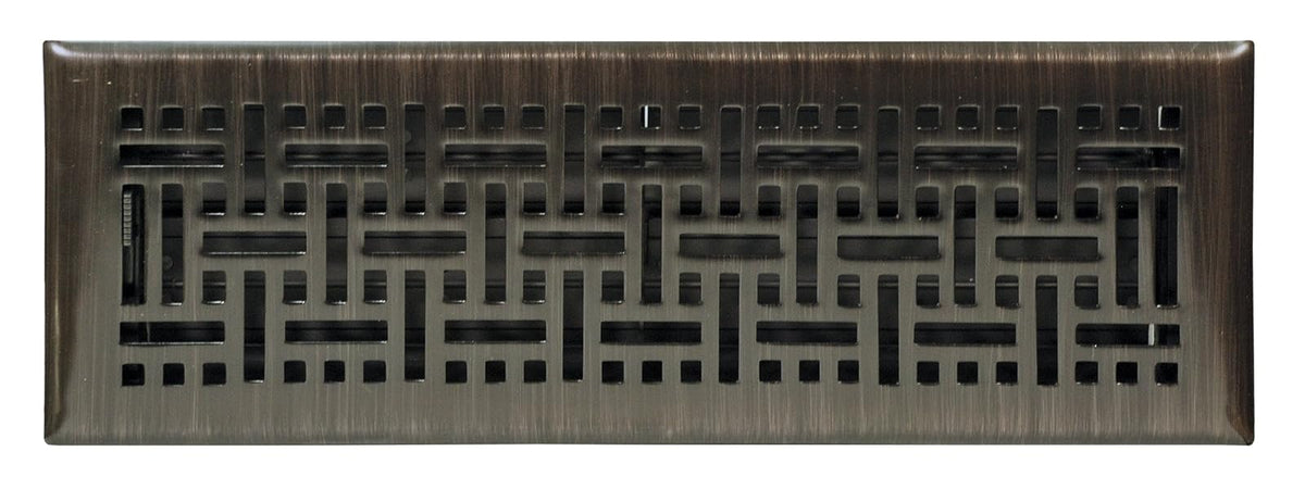 Accord Ventilation AMFRRBB214 Wicker Design Floor Register, Oil Rubbed Bronze, 2" x 14", Brown - Bronce frotado con aceite - 2" x 14"