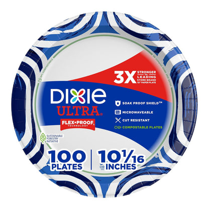 Dixie Ultra Platos de Papel Profundos 9.56 pulg, Paquete de 40 - 100 Count (Pack of 1) - White