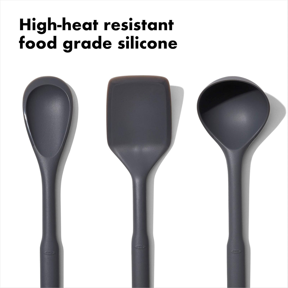 OXO Good Grips - Juego de utensilios de silicona (3 piezas), Juego de 3 piezas, Gris, Una talla, 1