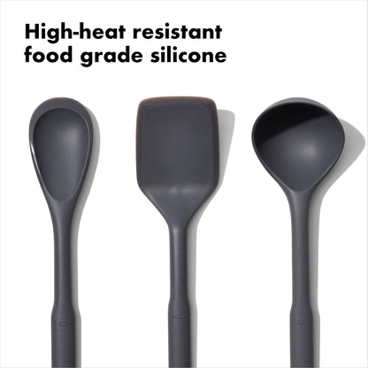 OXO Good Grips - Juego de utensilios de silicona (3 piezas), Juego de 3 piezas, Gris, Una talla, 1