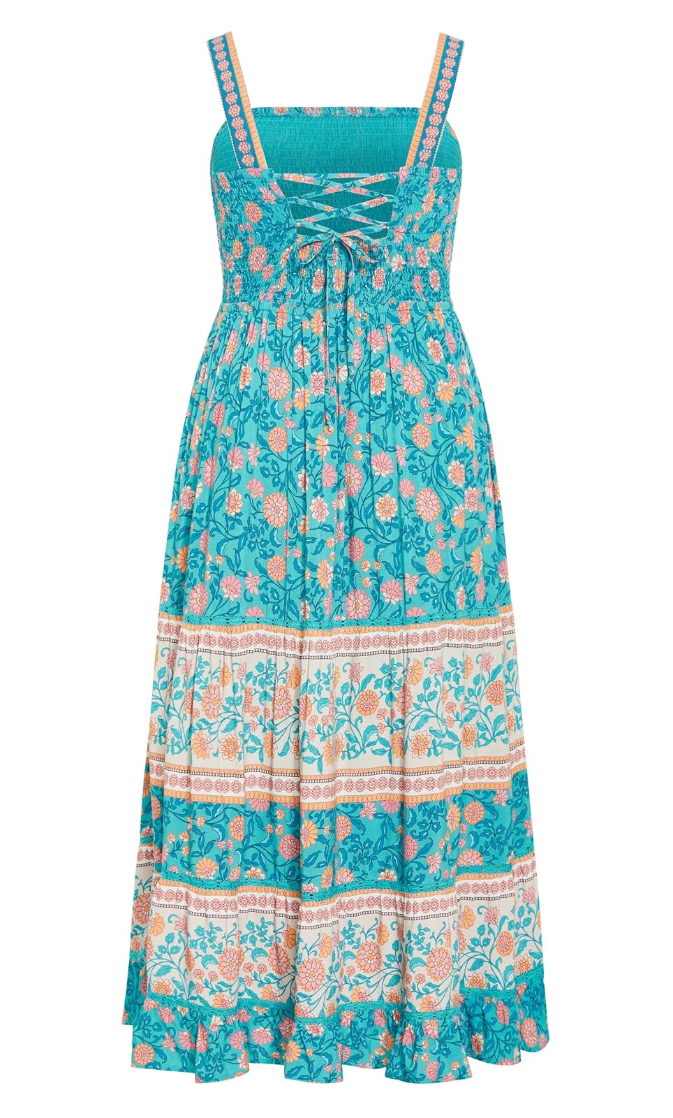 CITY CHIC - Vestido Largo de Talla Grande, Color Turquesa