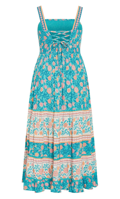 CITY CHIC - Vestido Largo de Talla Grande, Color Turquesa