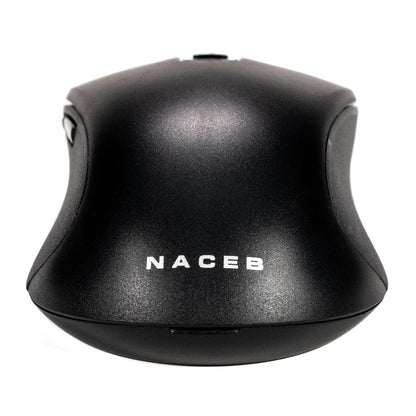 Naceb Technology - Mouse Inalámbrico Ambidiestro con Diseño Ergonómico y Precisión Óptica - Ideal para Oficina, Estudio y Entretenimiento en Color Negro