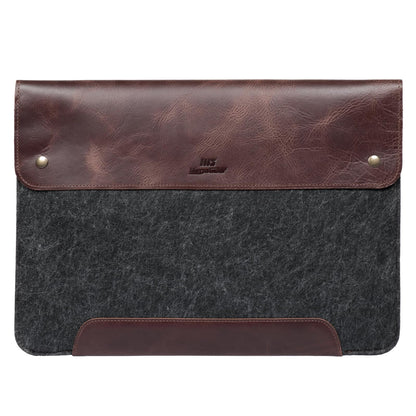 MegaGear - Bolso para Macbook 13.3" & 14" en Cuero auténtico y Lana