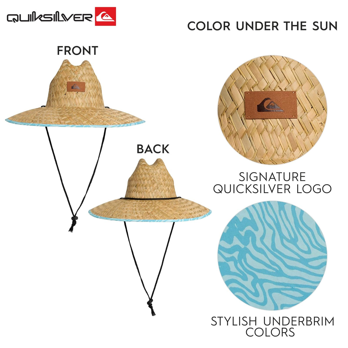 Quiksilver Wide Brim Outdoor Sun Protection Lifeguard Sombrero para el Sol Hombre