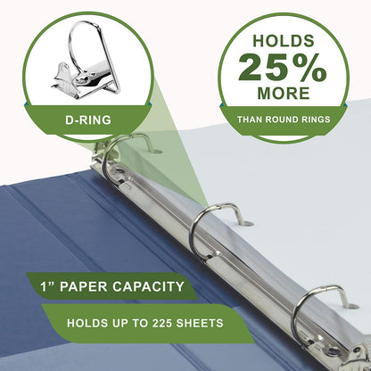 Samsill Carpeta duradera con anillos en D a base de plantas, carpeta de 3 anillos de 0.5 pulgadas con capacidad de 125 hojas, fabricada en los Estados Unidos, suministros escolares y de oficina