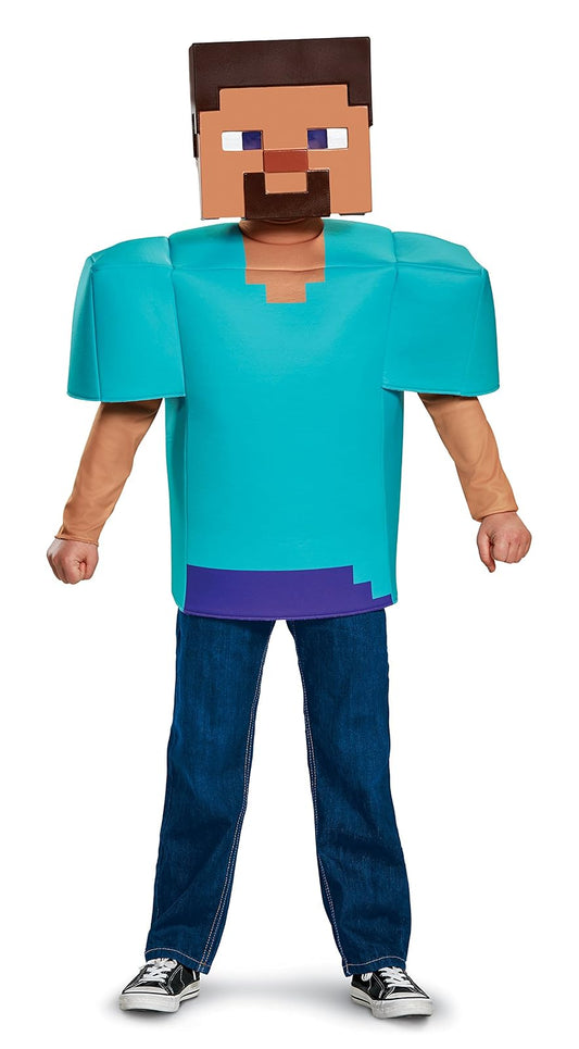 Disguise - Disfraz clásico de Minecraft de Steve, multicolor, pequeño (4-6)