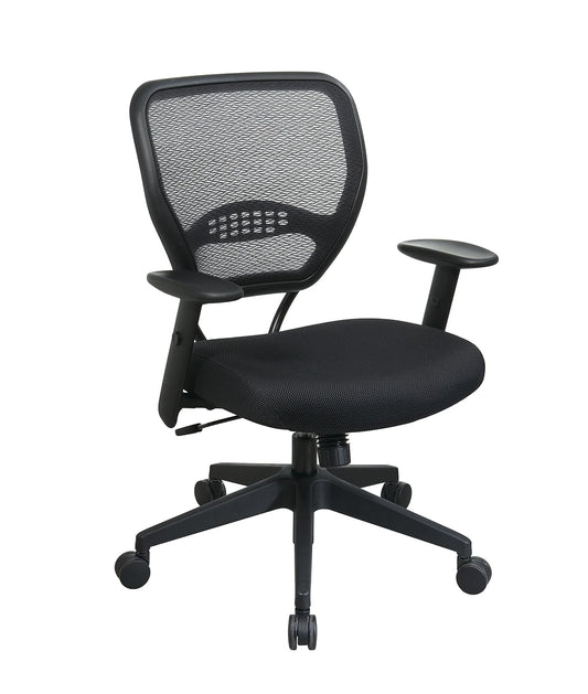Space Air Grid Silla giratoria de Respaldo Medio, Color Negro, 20-1/2 x 19-1/2 x 42 h