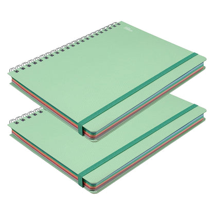 Printaform Libreta Universitaria Arcoíris Pastel 200 Hojas, Paquete de 2 - Cuadro Chico - Menta