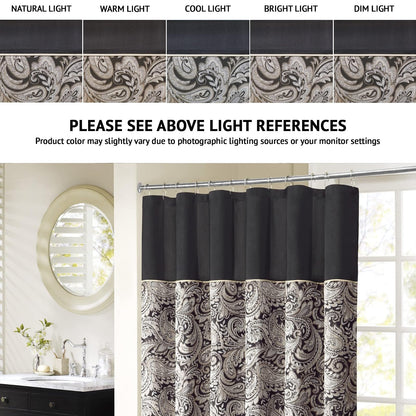 Madison Park MP70-845 Shower Curtain, Black