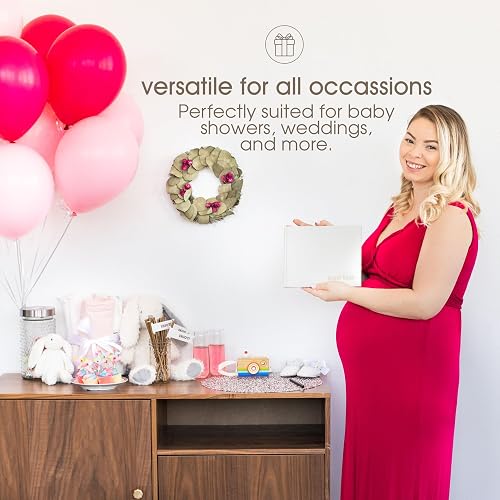 Pearhead - Libro de visitas para baby shower, clásico de género neutro para baby shower, bodas, fiestas y eventos, lino marfil con estampado dorado, 100 páginas en blanco