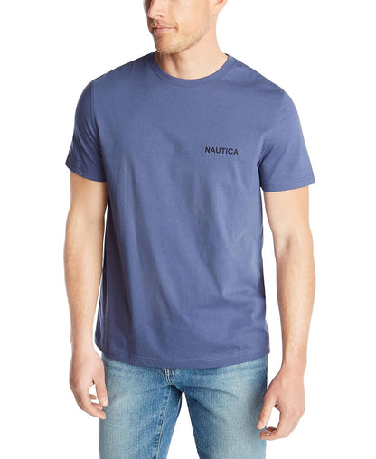Nautica Playera Cuello Redondo para Hombre, Manga Corta - G - Azul Indigo