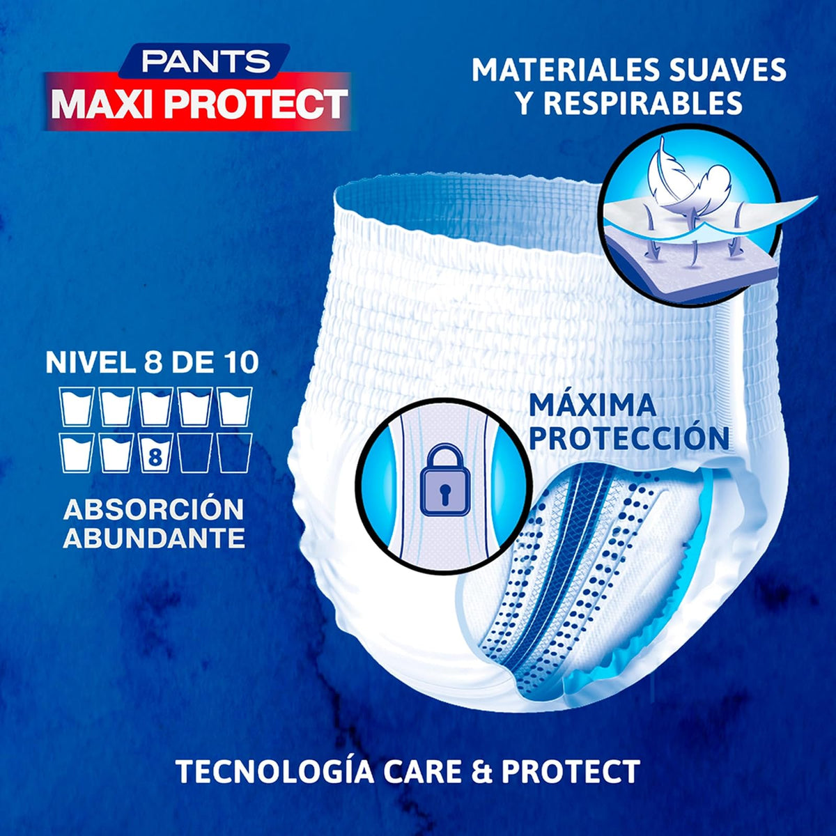 Tena Pants Maxi Protect XG, Ropa interior desechable para incontinencia, Talla Extra Grande, 10 piezas