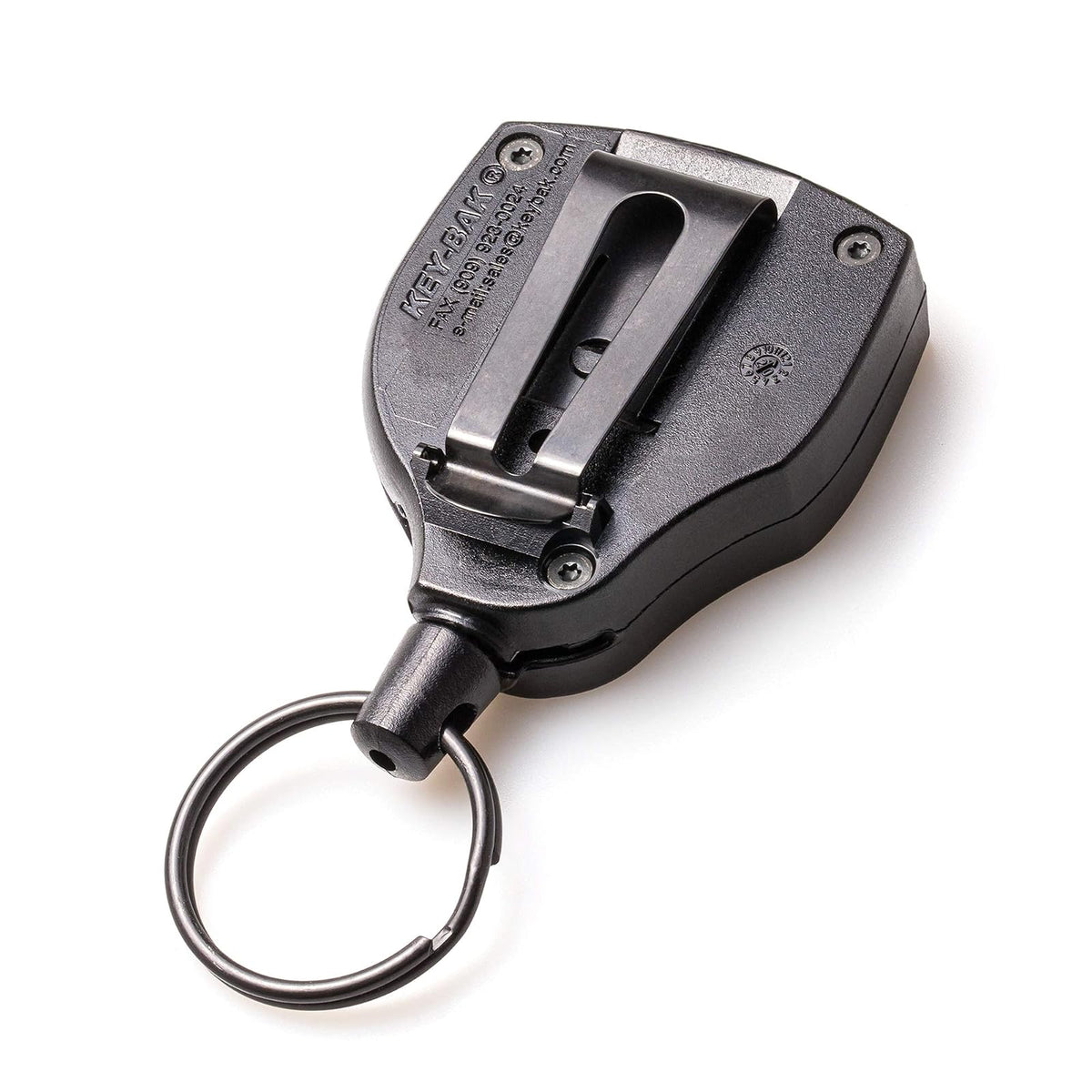 KEY-BAK Schlüsselrolle stabil Kevlarseil bis zu 15 Schlüssel mit Clip, schwarz, KB Super 48, 3.2x12.1x18