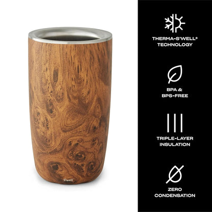 S'well Jarra enfriadora de vino, 750 ml, madera de teca