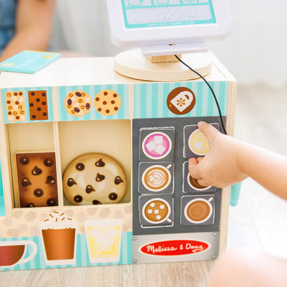Melissa & Doug Cafetería Café Barista, Juguete de Madera (35 Piezas)
