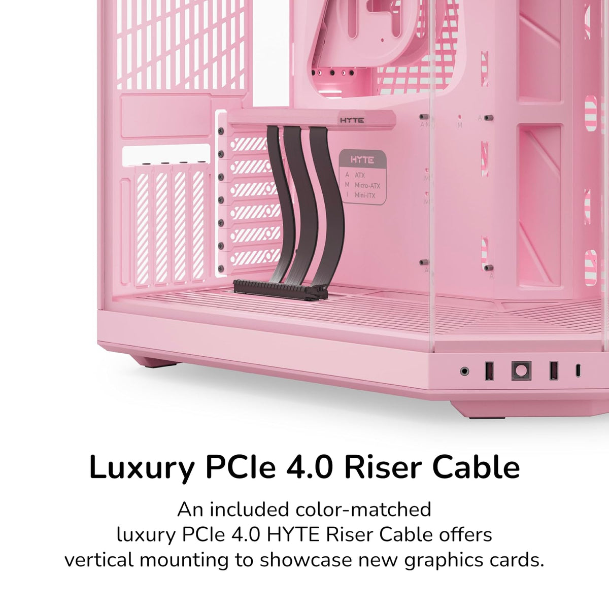 Gabinete Hyte Y70 - CS-HYTE-Y70-SM ATX de Doble cámara - Strawberry Milk Cable Riser