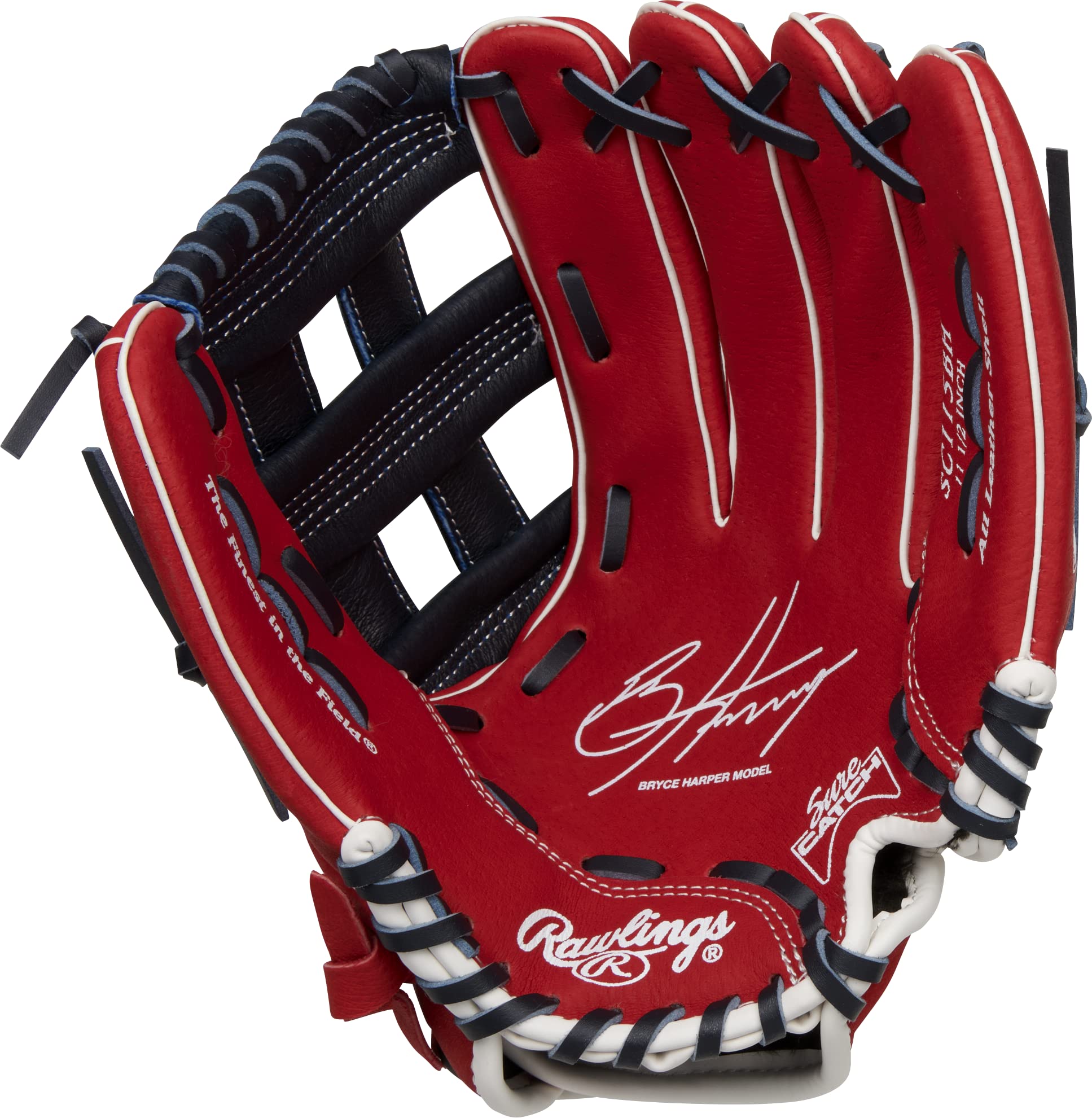 RAWLINGS - Serie de guantes Sure Catch | Guantes T-Ball y béisbol juvenil | Tiro con la mano derecha | 11.5 pulgadas | Modelo Bryce Harper