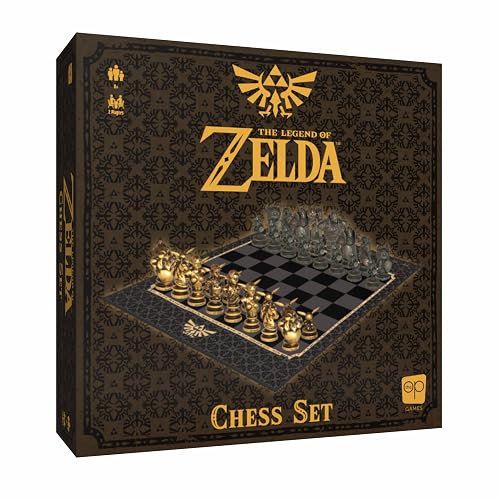 The Legend of Zelda Collector's Chess Set, Juego de Estrategia Link vs. Ganondorf, 32 Piezas Personalizadas de héroe y Villano, Juego de Mesa clásico para fanáticos de Zelda, con Licencia Oficial de