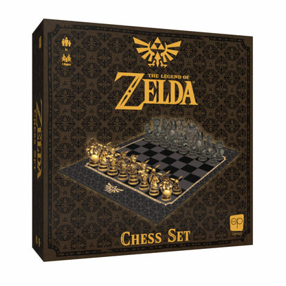 The Legend of Zelda Collector's Chess Set, juego de estrategia Link vs. Ganondorf, 32 piezas personalizadas de héroe y villano, juego de mesa clásico para fanáticos de Zelda, con licencia oficial de