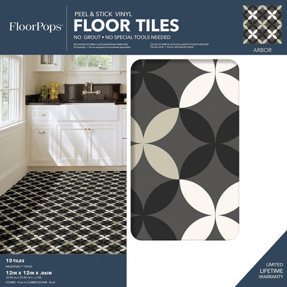 FloorPops FP3367 - Azulejos de piso para despegar y pegar, color neutro