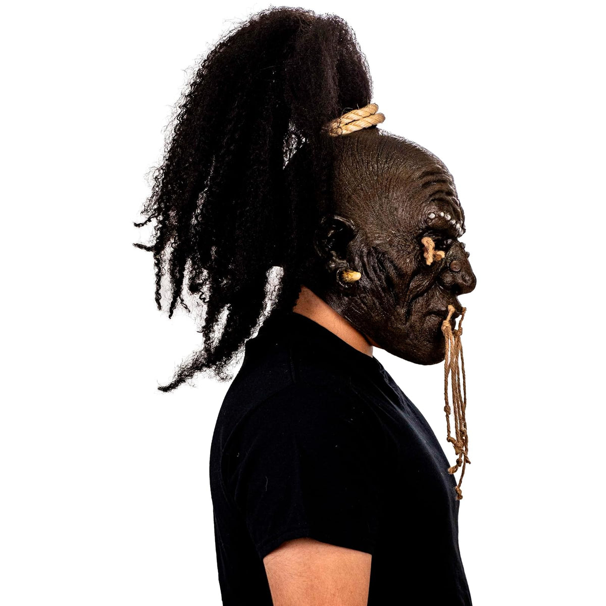 Ghoulish Productions Máscara De Látex Shuar Chieftain, Accesorio Látex Cosplay Jefe Voodoo, Disfraz Aterrador para Halloween y Fiestas Temáticas, Cosplay Magia Vudú, Diseño Artesanal