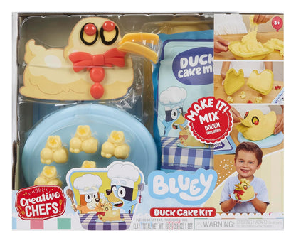 Little Tikes, Creative Chefs Bluey Kit de Pastel de Patito, Juguetes de Cocina, Incluye Arena Make-It! Mix, +3 Años
