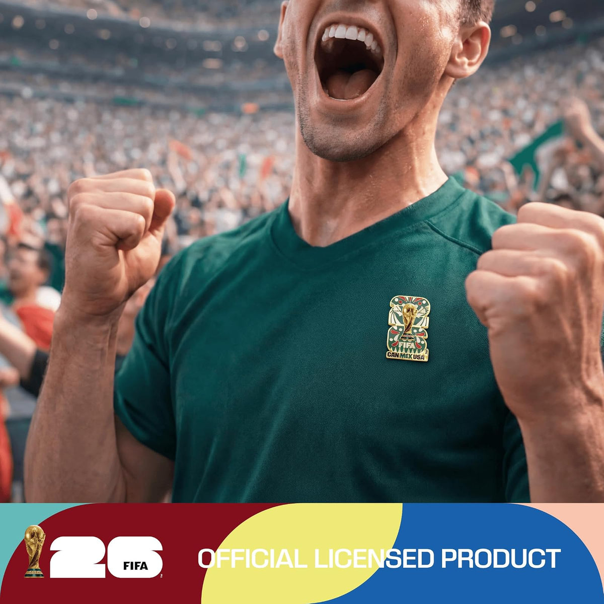 Wagon International Pin de Emblema de países anfitriones 2D - Mexico con Licencia Oficial de la Copa Mundial DE LA FIFA 2026ᵀᴹ