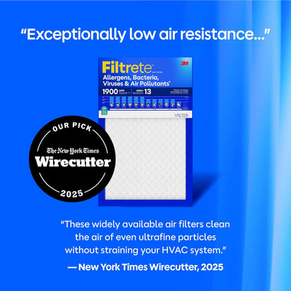 Filtrete MPR® 1900 Filtro de aire para muebles de CA con reducción de alérgenos, 18 x 24 x 1, 2 unidades