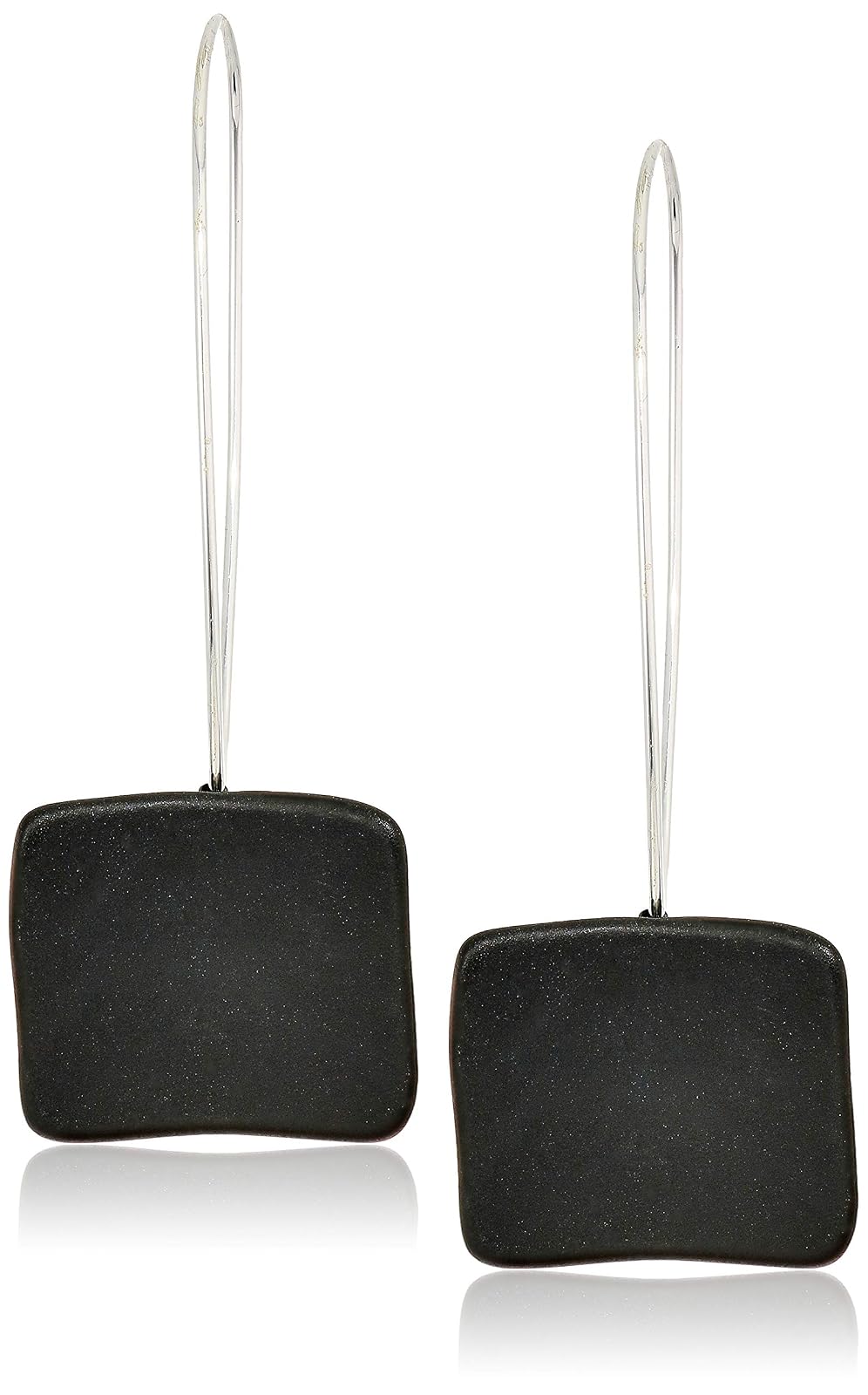 Robert Lee Morris Soho - Pendientes largos para mujer, diseño cuadrado escultórico, color negro, talla única