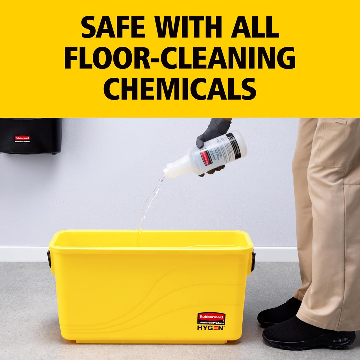 Rubbermaid Commercial Products - cubeta de Carga HYGEN para Almohadillas para Orejas de Microfibra de 18 Pulgadas, Ideal para Almacenamiento para limpiadores de Limpieza y Limpieza Industrial de Alta