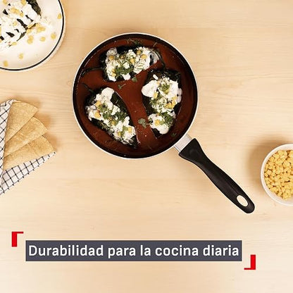 T-fal Cacerola con Tapa 24 cm Everyday, con Antiadherente resistente Titanium, Limpieza Fácil, Libre de PFOA, con Termo Señal para una cocción optima, B4693284EVE