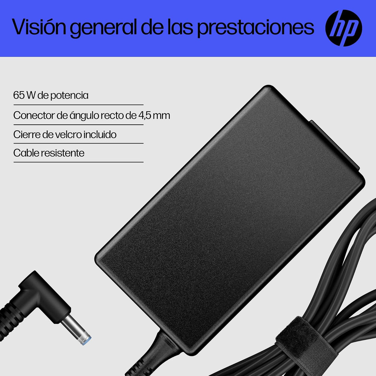 HP Cargador de Laptop 65W, 4.5 mm (6H459AA)