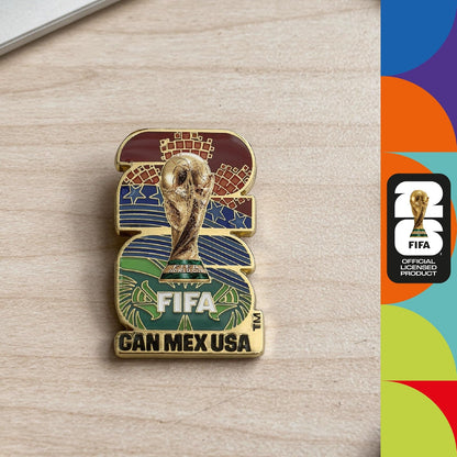 Wagon International Pin de Emblema de países anfitriones 2D con Licencia Oficial de la Copa Mundial DE LA FIFA 2026ᵀᴹ