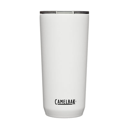 CamelBak Horizon - Vaso de acero inoxidable aislado de 20 onzas, tapa de tres modos, color blanco - Blanco - Liso