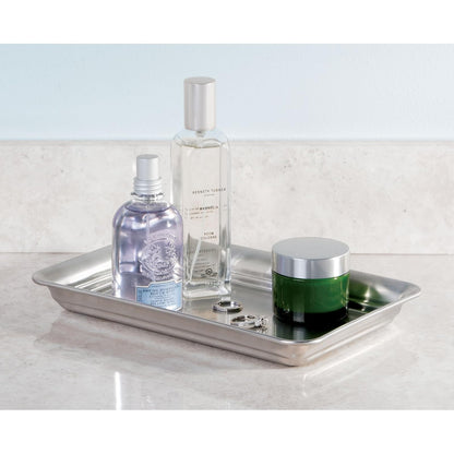 interDesign 02870 Countertop Guest Towel Tray, Bathroom Vanity Organizer, Brushed