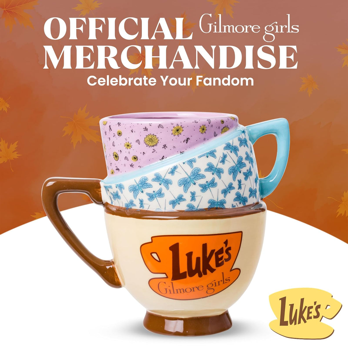 Silver Buffalo Gilmore Girls Destinations - Taza esculpida 3D de cerámica apilada