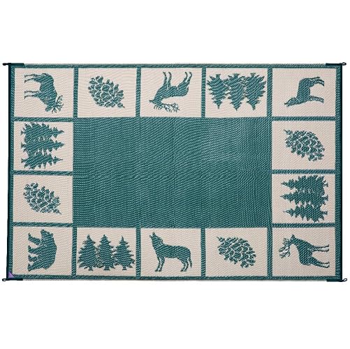 Alfombrillas reversibles 226094 verde/beige 6' x 9 RV al aire última intervensión Camping Patio Wilderness Hunter