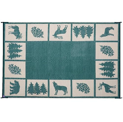 Alfombrillas reversibles 226094 verde/beige 6' x 9 RV al aire última intervensión Camping Patio Wilderness Hunter