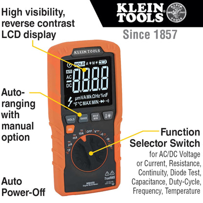 KLEIN TOOLS MM450 | Multímetro Digital | TRMS | 600 V | Auto Rango