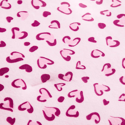 Juicy Couture - Juego de edredón Reversible de Felpa con Corazones de Leopardo de 4 Piezas con Almohada Decorativa