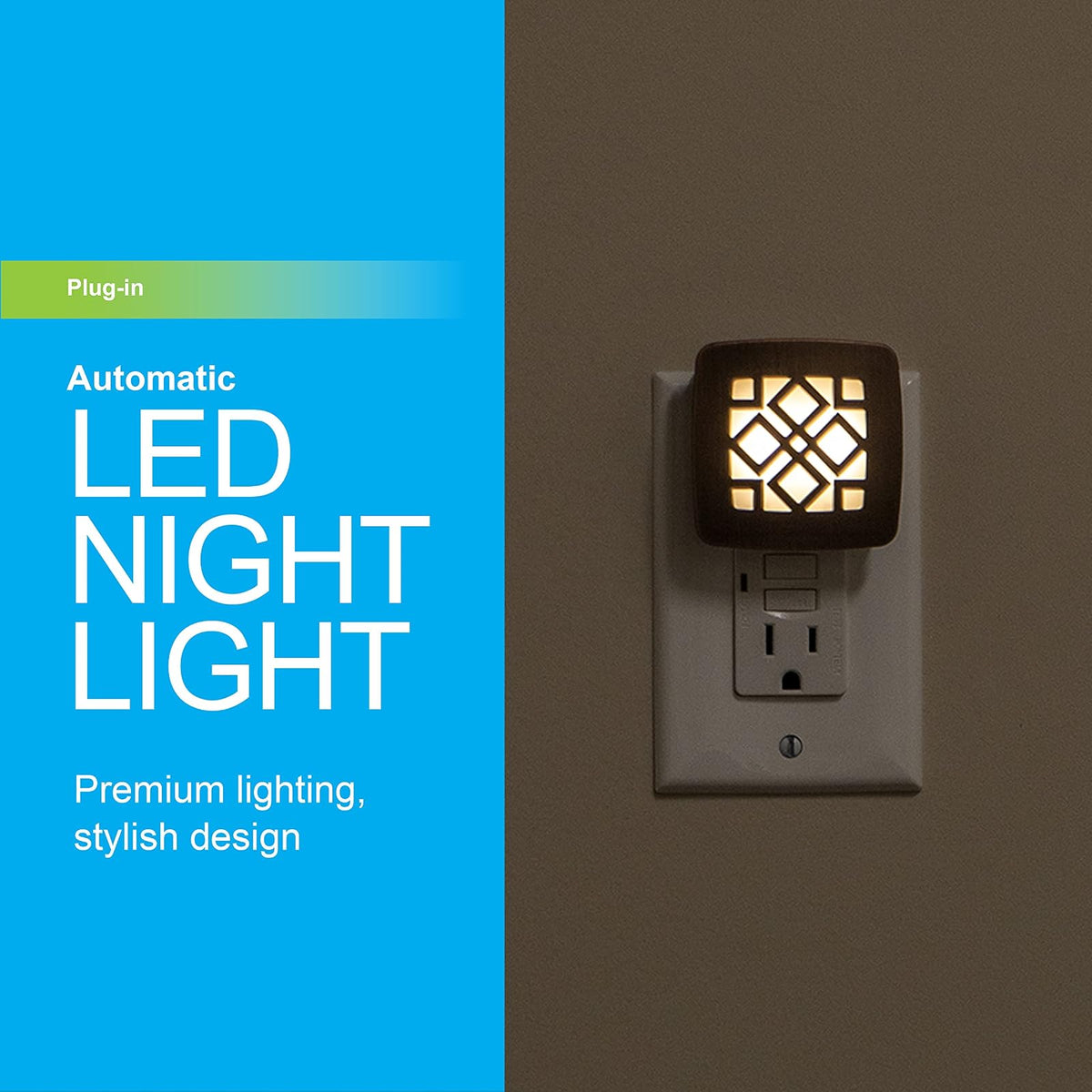 GE Luz de noche LED de bronce frotado con aceite, enchufable, del atardecer al amanecer, listada en UL, decoración del hogar, ideal para dormitorio, guardería, baño, cocina, pasillo, 25436