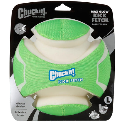 Chuckit Kick Fetch Pelota de Juguete para Perros, MAX Glow, Large