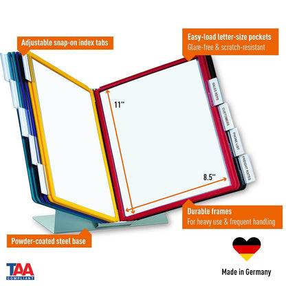 Durable Vario 10-panel Antimicrobial surface-protected pared sistema de referencia, gris (535710), Sistema de escritorio, 10-Panel Assorted