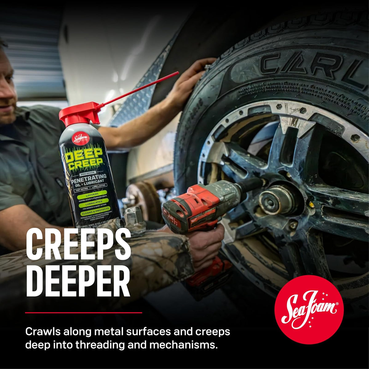 Sea Foam DC14MX Deep Creep Lubricante 473mL | Aflojador de óxido y penetrante de corrosión, lubricante de metal para herramientas, bisagras, engranajes y piezas móviles