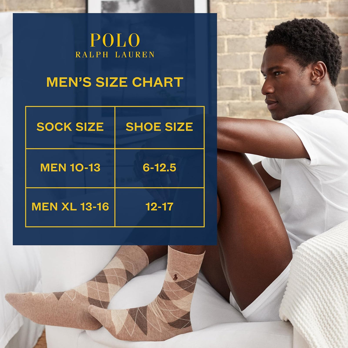 Polo Ralph Lauren Men's Socks Calcetines de cuello redondo con patrón surtido Calcetines de cuello redondo con patrón surtidopara hombre