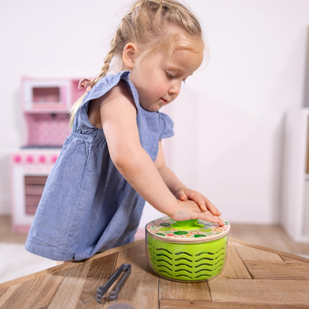 Melissa & Doug Centrifugador de Ensalada, Kit de Juguetes, Juego de Roles, Comida de Juguete para Niños y Niñas de Edad 3+
